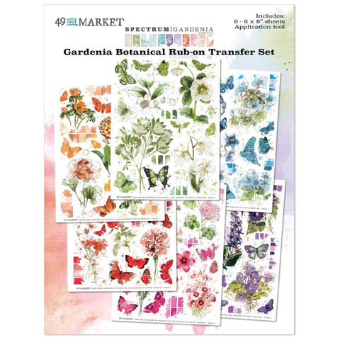 Spectrum Gardenia - 49 & Market - Rub-Ons 6"X8" 6/Sheets - Botanical (3671)