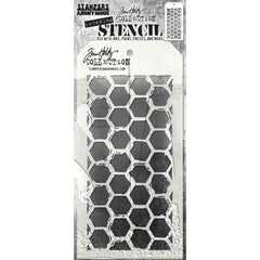 Tim Holtz - Layered Stencil 4.125"X8.5" - Brush Hex