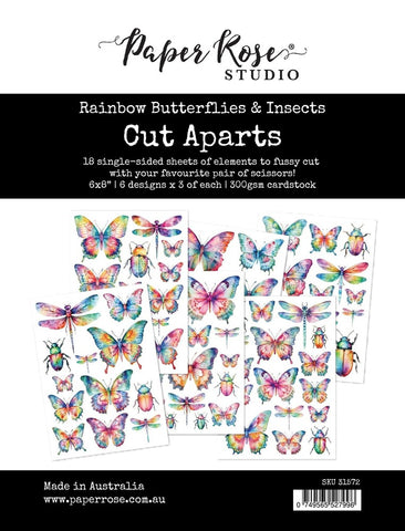 Rainbow Garden - Paper Rose - Cut Aparts Paper Pack - Butterflies & Insects (7996)