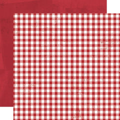 Simple Vintage Dear Santa - Simple Stories - Double-Sided Cardstock 12"X12" - Candy Cane Gingham