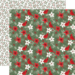 Christmas Time - Echo Park - Double-Sided Cardstock 12"X12" - Cardinal Floral