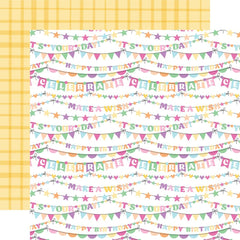 Make A Wish Birthday Girl  - Echo Park - Double-Sided Cardstock 12"X12" -  Celebrate Your Day