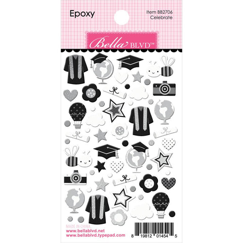 Cap & Gown - Bella Blvd - Epoxy Stickers - Celebrate
