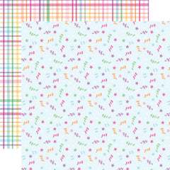 Make A Wish Birthday Girl  - Echo Park - Double-Sided Cardstock 12"X12" - Celebratory Confetti