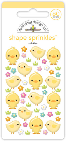 Bunny Hop - Doodlebug - Sprinkles Adhesive Enamel Shapes - Chickies (4261)