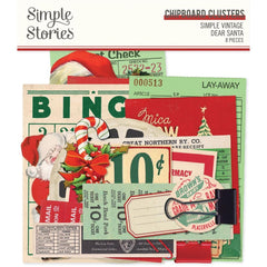 Simple Vintage Dear Santa - Simple Stories - Chipboard Clusters
