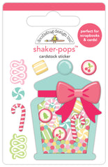 Tinsel Time - Doodlebug - Shaker-pops Cardstock Sticker - Christmas Candy