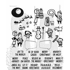 Tim Holtz - Cling Stamps 7"X8.5" - Christmas Cartoons
