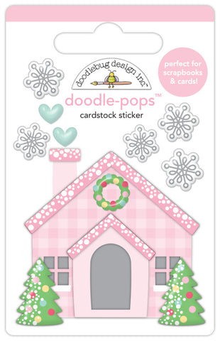 Tinsel Time - Doodlebug - Doodle-pops 3D Cardstock Sticker - Christmas Cottage