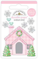Tinsel Time - Doodlebug - Doodle-pops 3D Cardstock Sticker - Christmas Cottage