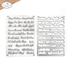 Elizabeth Craft Designs - Clear Stamp & Die Set - Christmas Phrases (9854)