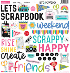 Let's Scrapbook - Bella Blvd - 12"x12" Chipboard Icons - Ciao (6112)
