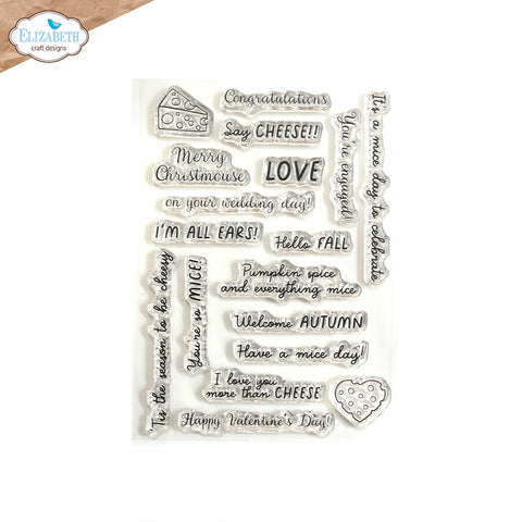Elizabeth Craft Designs - 4"x6" Clear Stamp - Mice Sentiments (6952)
