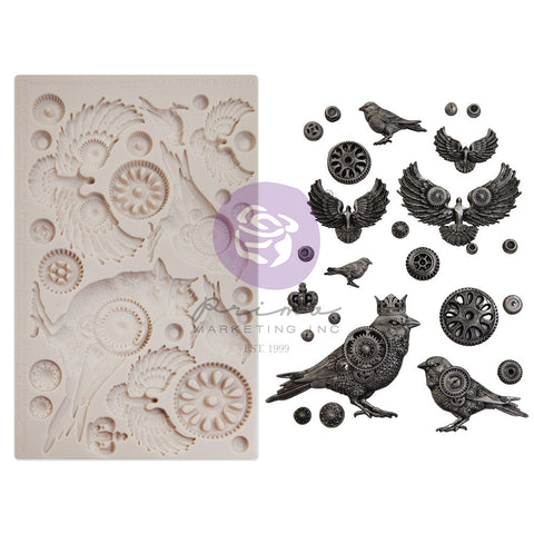 Prima Marketing/Finnabair - 5"x8"x8mm Mould - Clockwork Sparrows