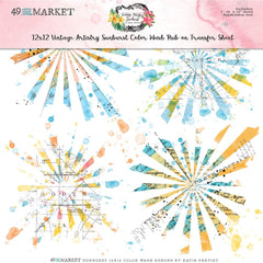 Vintage Artistry Sunburst  - 49 & Market - Rub-Ons 12"X12" - Color Wash (4753)