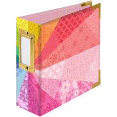 Paige Evans - We R Memory Keepers - Paper Wrapped D-Ring Album 4"X4" - Color Wheel By Paige Evans (6382)