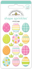 Bunny Hop - Doodlebug - Sprinkles Adhesive Enamel Shapes - Colored Eggs (4278)