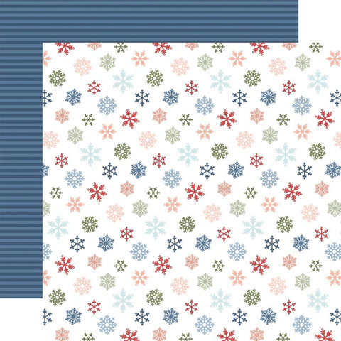 Chilling With My Snowmies - Echo Park - Double-Sided Cardstock 12"X12" - Colorful Snowflakes