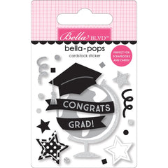 Cap & Gown - Bella Blvd - Bella-Pops 3D Stickers - Congrats Grad