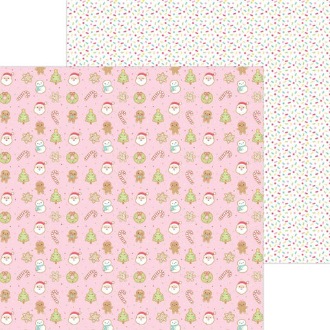 Gingerbread Kisses- Doodlebug - Double-Sided Cardstock 12"X12" - Cookies For Santa