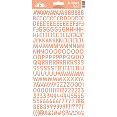 Alphabet Soup - Doodlebug - 6"x12" Puffy Alpha Stickers -  Coral