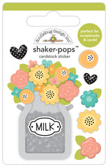 Farmhouse - Doodlebug Designs - Shaker-pops Cardstock Sticker - Cream Of the Crop