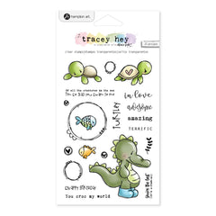 Hampton Art - Tracey Hey - Clear Stamp - Croc My World (21 Piece)