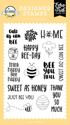 Bee Happy - Echo Park - Clear Stamps - Cute As Can Bee
