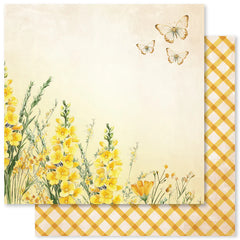Bees & Butterflies - Paper Rose - 12"x12" Patterned Paper - Paper D
