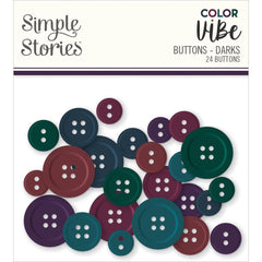 Darks - Simple Stories - Color Vibe Buttons 24/Pkg (3249)