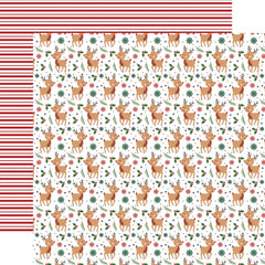 Have A Holly Jolly Christmas - Echo Park - Double-Sided Cardstock 12"X12" - Dashing Deer
