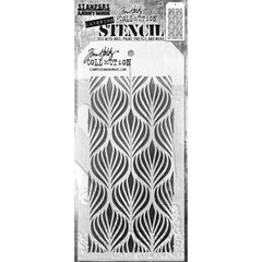 Tim Holtz - Layered Stencil 4.125"X8.5" - Deco Feather