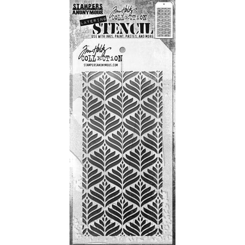 Tim Holtz - Layered Stencil 4.125"X8.5" - Deco Leaf