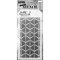 Tim Holtz - Layered Stencil 4.125"X8.5" - Deco Leaf