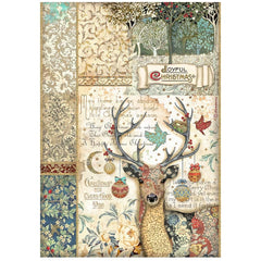 Christmas Greetings - Stamperia - A4 Rice Paper - Deer (9007)