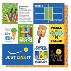 Pickleball - PhotoPlay - Double-Sided Cardstock 12"x12" - Dillball