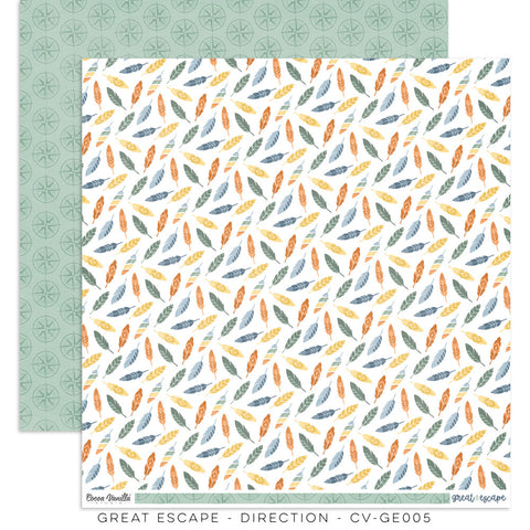 Great Escape - Cocoa Vanilla Studios - 12"x12" Double-sided Patterned Paper - Direction