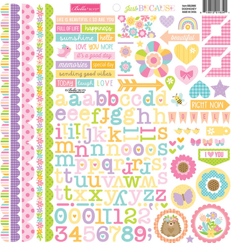Just Because - Bella Blvd - 12"x12" Cardstock Stickers - Doohickey