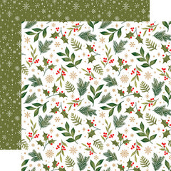 Christmas Joy - Echo Park - Double-Sided Cardstock 12"X12" - Holiday Greenery (8028)