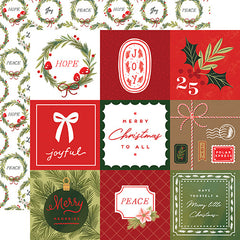 Christmas Joy - Echo Park - Double-Sided Cardstock 12"X12" - 4"x4" Journaling Cards (8721)