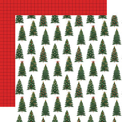 Christmas Joy - Echo Park - Double-Sided Cardstock 12"X12" - Tidy Trimmed Trees (9025)
