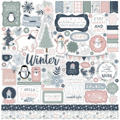 WinterLAND - Echo Park - Cardstock Stickers 12"X12" - Elements