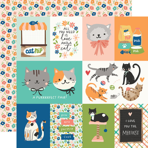 Fur Baby Cat - Simple Stories - 12"x12" Double-sided Patterned Paper - Elements 2