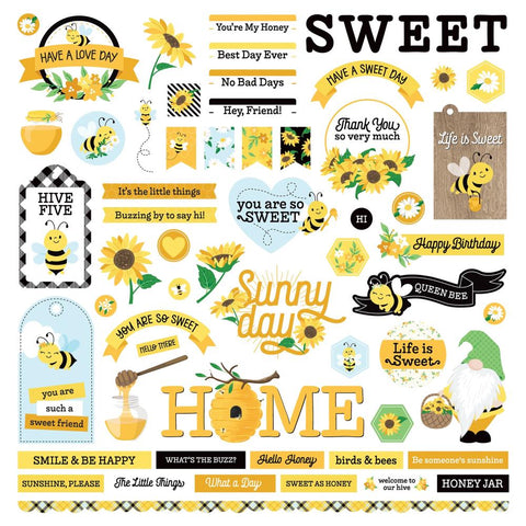 Sweet as Honey 2 - PhotoPlay - Cardstock Stickers 12"X12" - Elements
