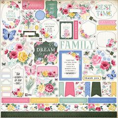 Bloom - Carta Bella - Cardstock Stickers 12"X12" - Elements