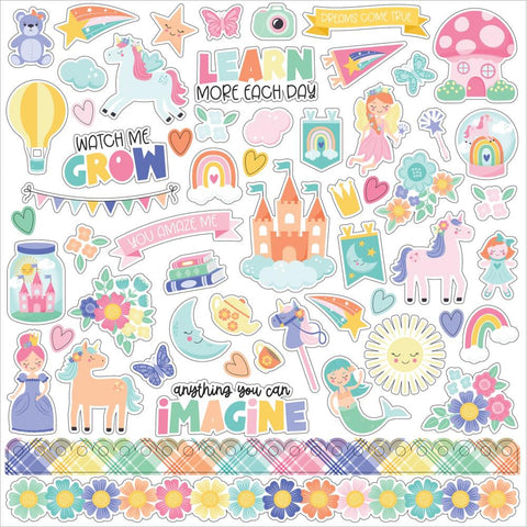 My Little Girl - Echo Park - Cardstock Stickers 12"X12" - Elements