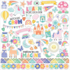 My Little Girl - Echo Park - Cardstock Stickers 12"X12" - Elements