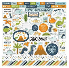 Dino-Mite - Echo Park - Cardstock Stickers 12"X12" - Elements