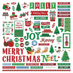 Santa Please Stop Here - PhotoPlay - Cardstock Stickers 12"x12" - Elements