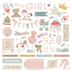 Sweet Little Princess - PhotoPlay - Cardstock Stickers 12"X12" - Elements